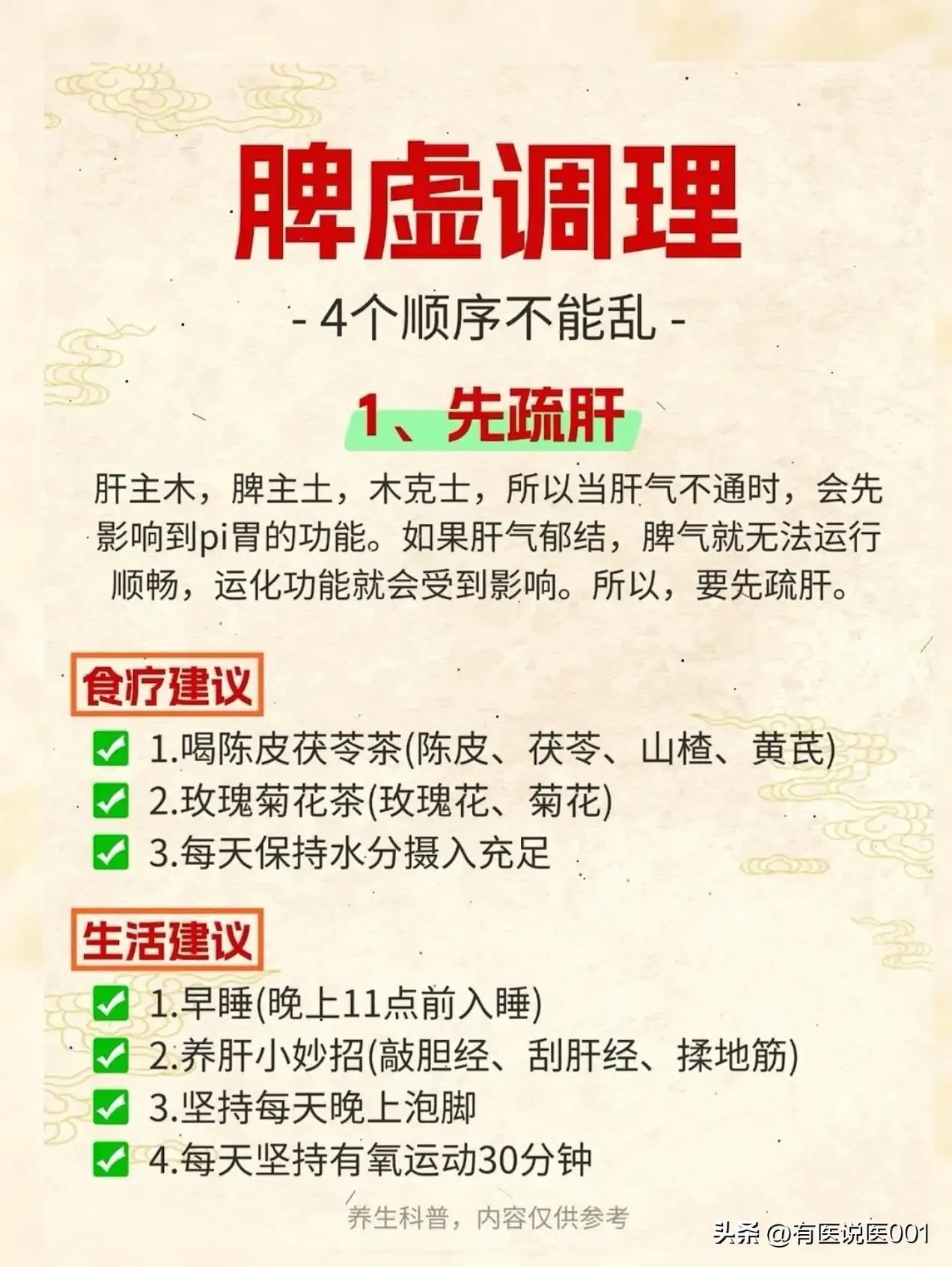 脾虚调理别瞎补，4步顺序走对了，脾胃才能慢慢养回来
 
不少人脾虚就猛吃红枣、阿
