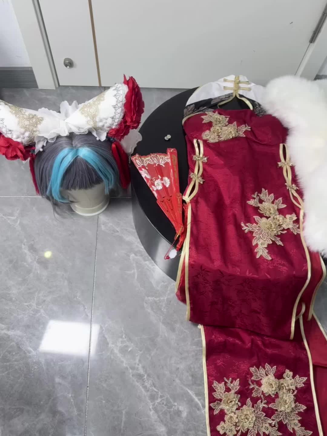 恭喜发财喵柴郡新春旗袍