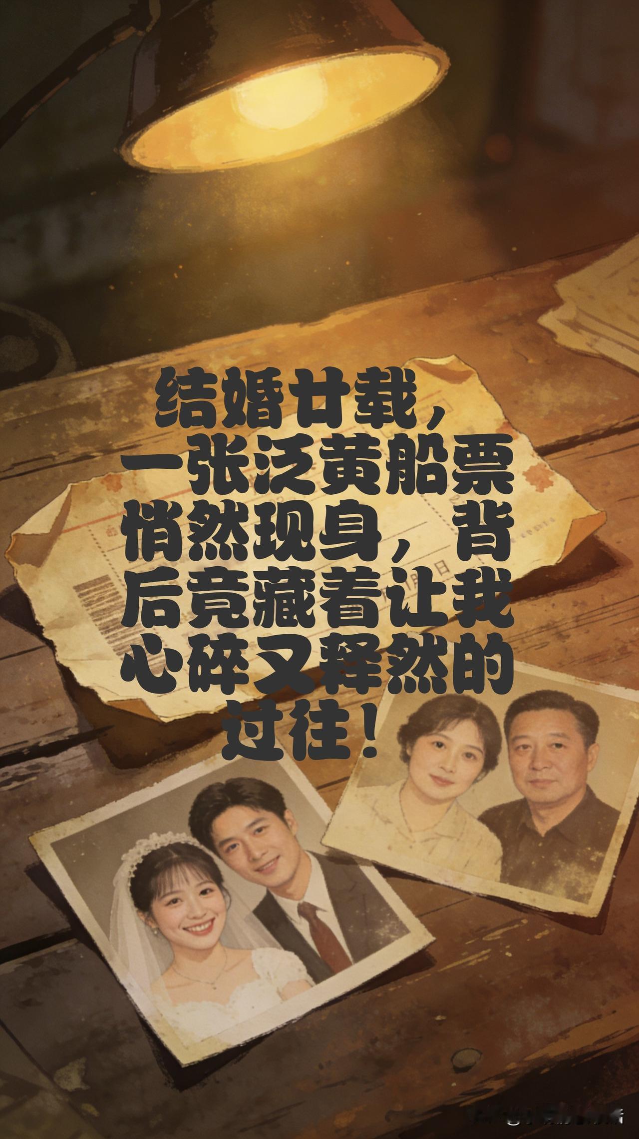 一张旧船票，揭开尘封20年的“替身”婚姻真相

      结婚廿载，一张泛黄船