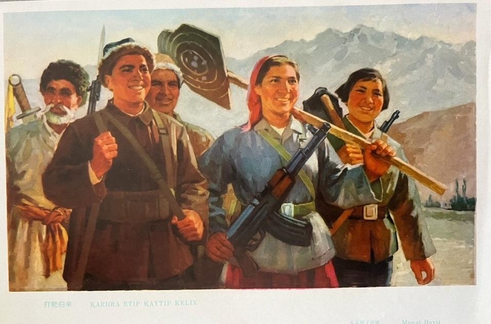 ＃红色文化＃
宣传画欣赏：
   《打靶归来》