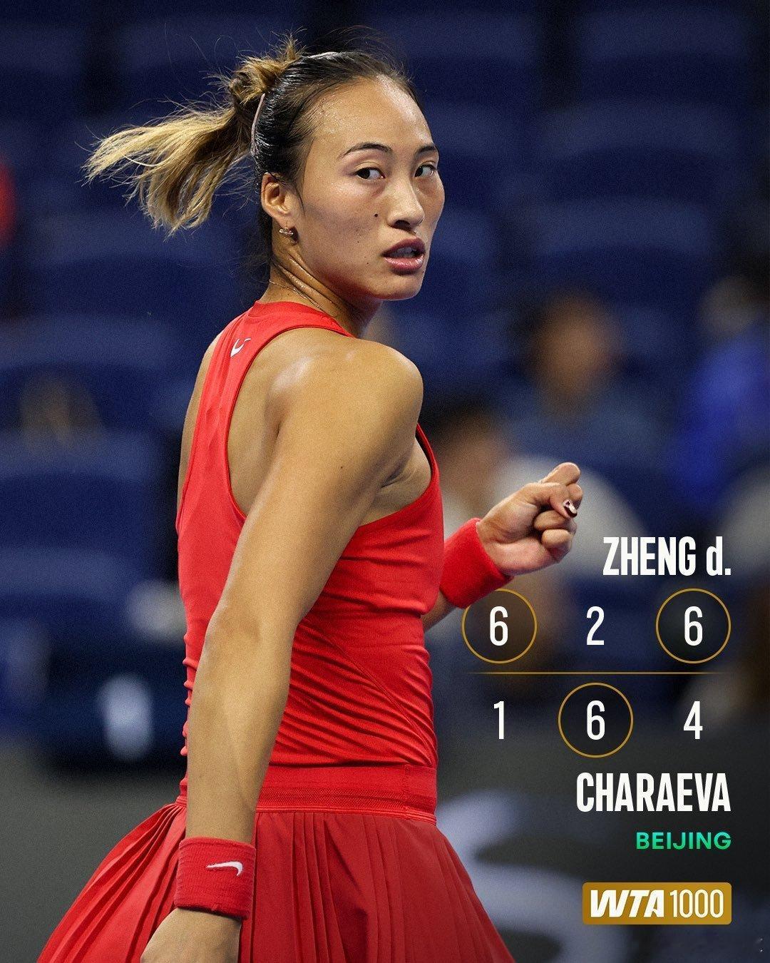 🇨🇳郑钦文6-1/2-6/6-4查拉耶娃🇦🇲生涯第10次打进WTA100
