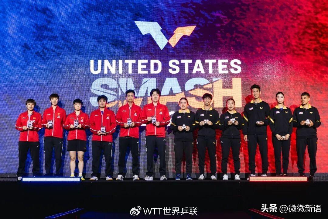 王艺迪陈熠也一起练女双了。
今天中国队和美国队合练，薛飞/贾哈、覃予萱/博塔两对