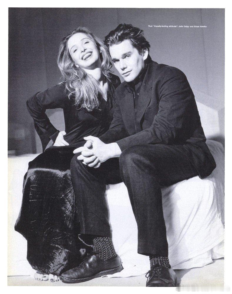 朱莉·德尔佩和伊桑·霍克1995年为Interview杂志拍摄的照片 