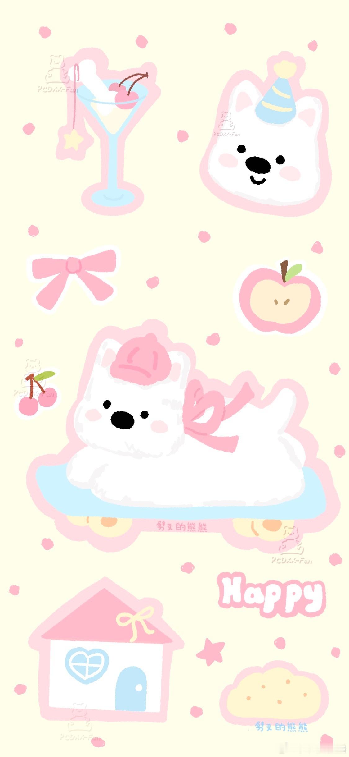 苹果夏日滑板西高地｜可爱原创壁纸第413期日更壁纸啦！❤️：苹果夏日滑板西高地｜