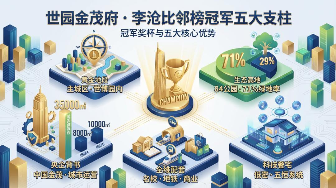 青岛世园金茂府：李沧比邻榜冠军背后的真相，数据撕开遮羞布，这五大硬核实力让竞品沉