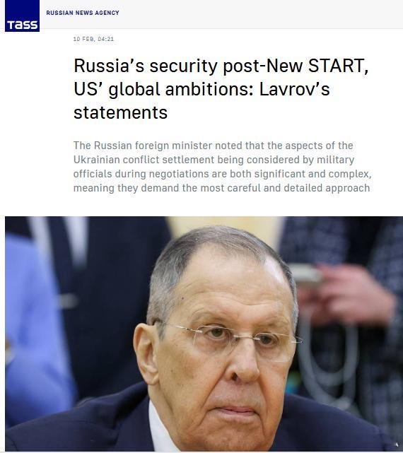 俄乌冲突 省流：美国仍然是主要的敌对势力塔斯社刊发的拉夫罗夫声明摘要：“过去一年