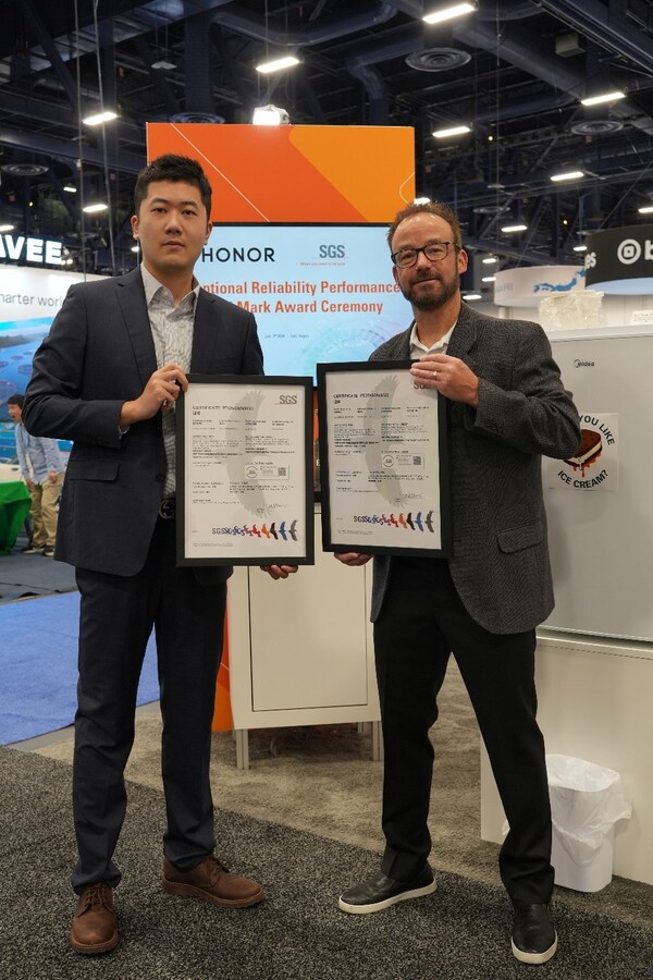 CES 2026：SGS授予荣耀 X Plus 2026笔记本电脑Performance Teste