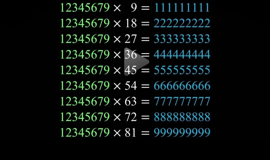 缺8数乘以某数=神奇数！