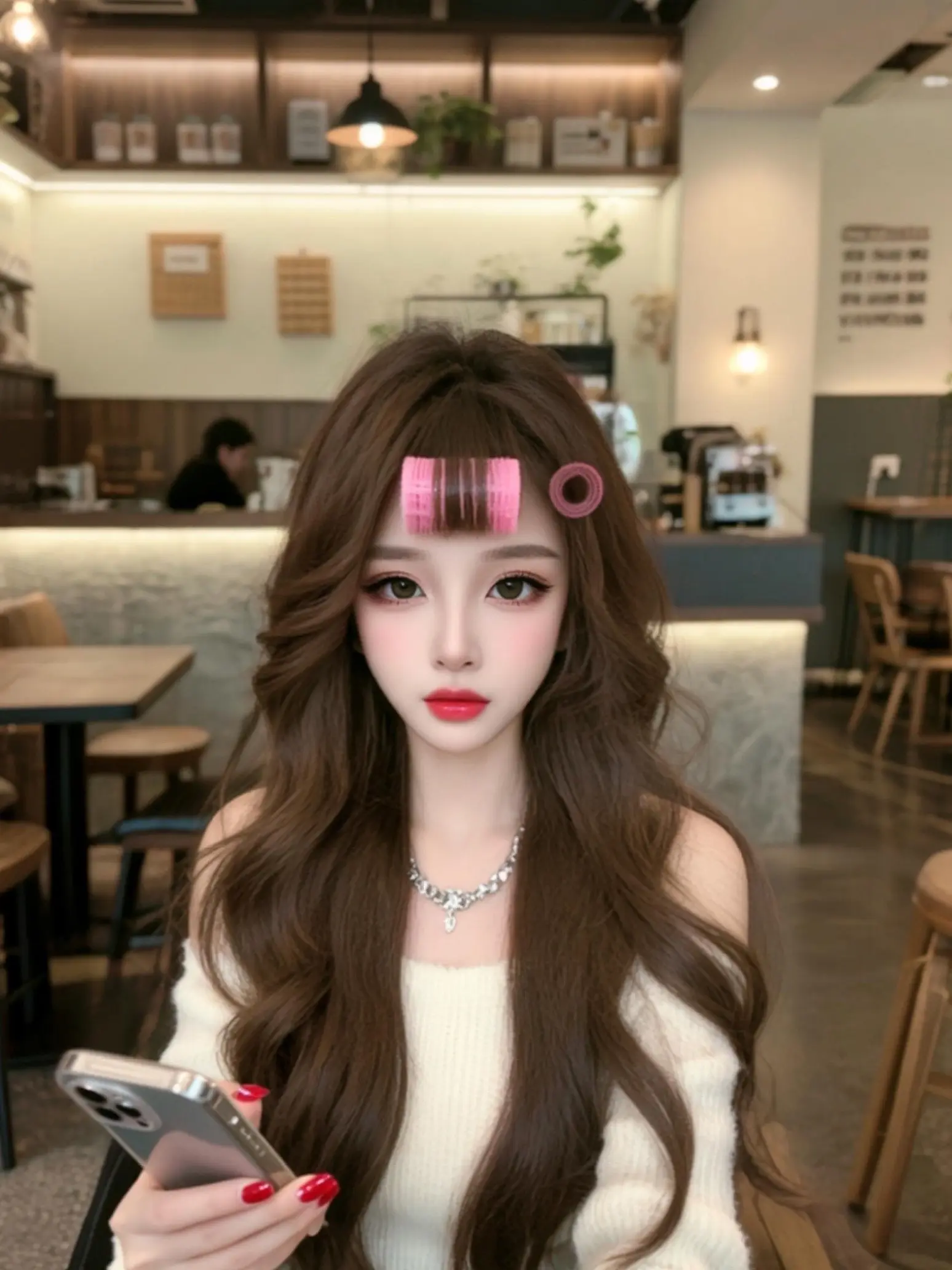 韩系发型 ins美女分享 奶茶棕 网红八字刘海 甜妹发型