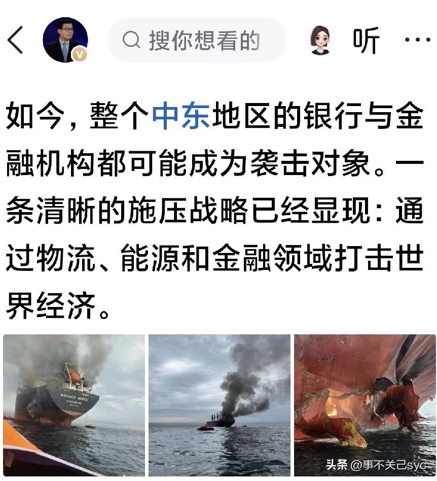 著名俄罗斯问题专家吴大辉发文写道，“如今，整个中东地区的银行与金融机构都可能成为