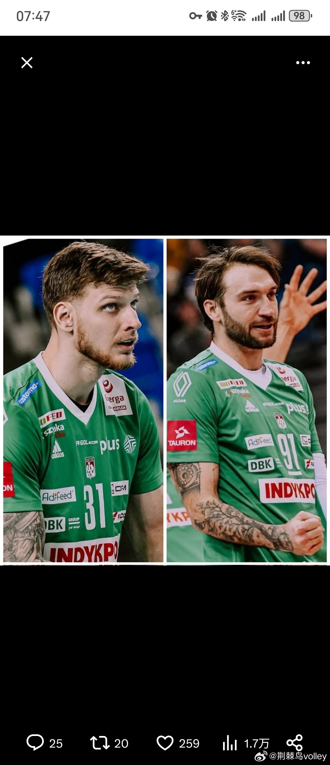 加拿大接应斯瓦茨和捷克接应哈德拉瓦在2026-2027赛季继续组成接应线为波超奥