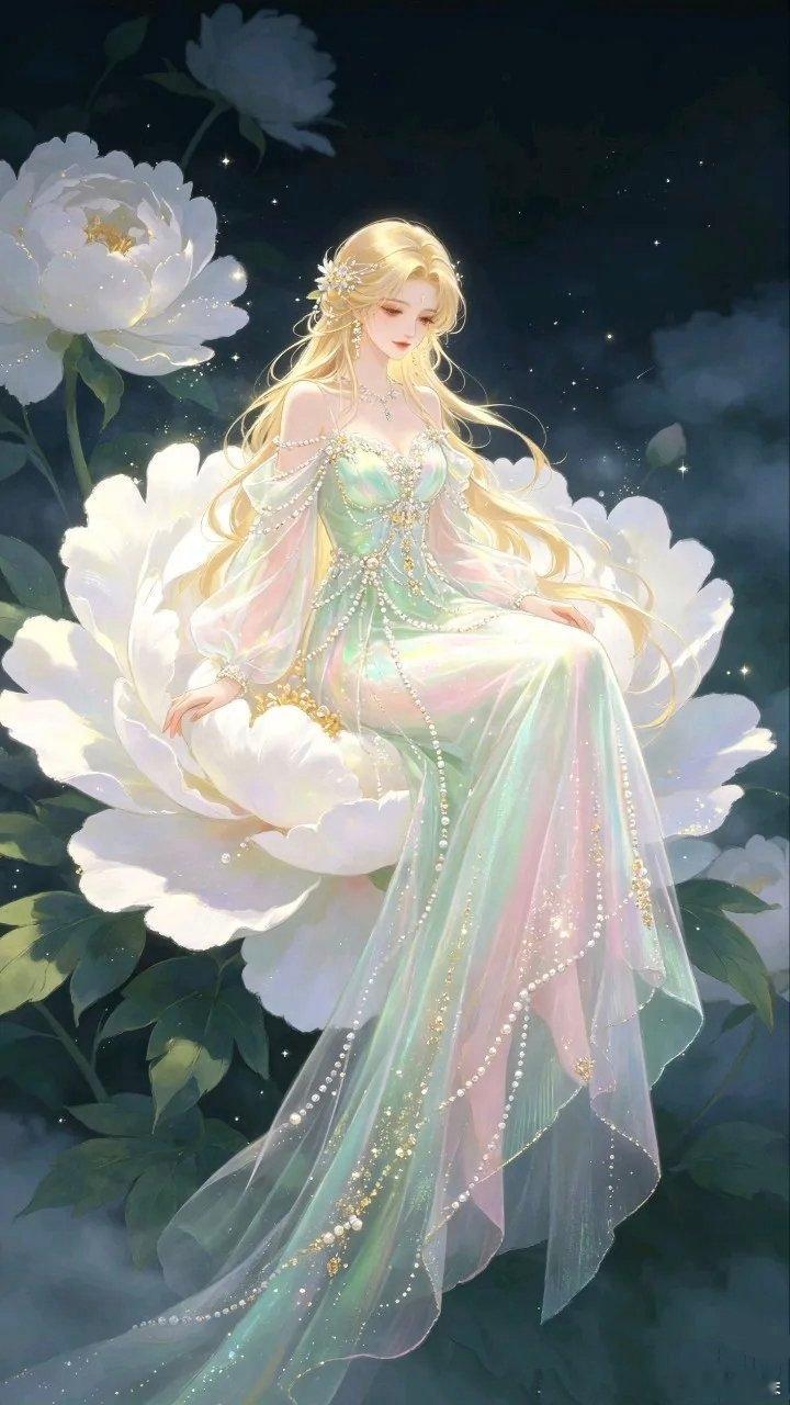 星夜花神古风插画绝美壁纸 