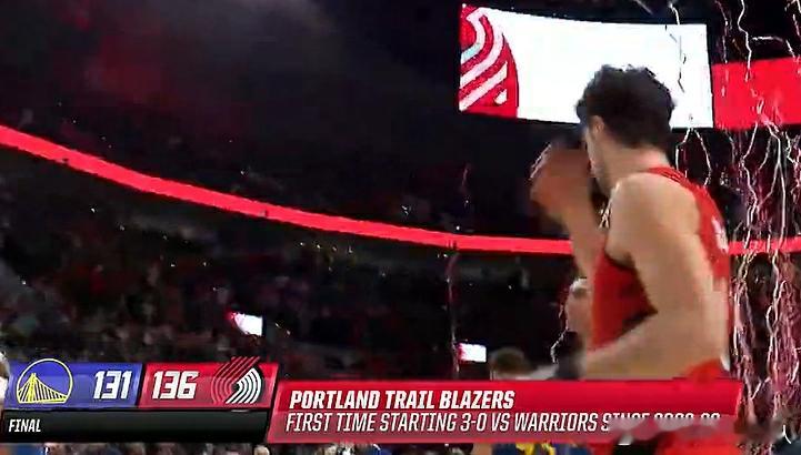 开拓者三杀勇士 本赛季三次交手，开拓者都击败了勇士，双方明年一月还有最后一次碰面