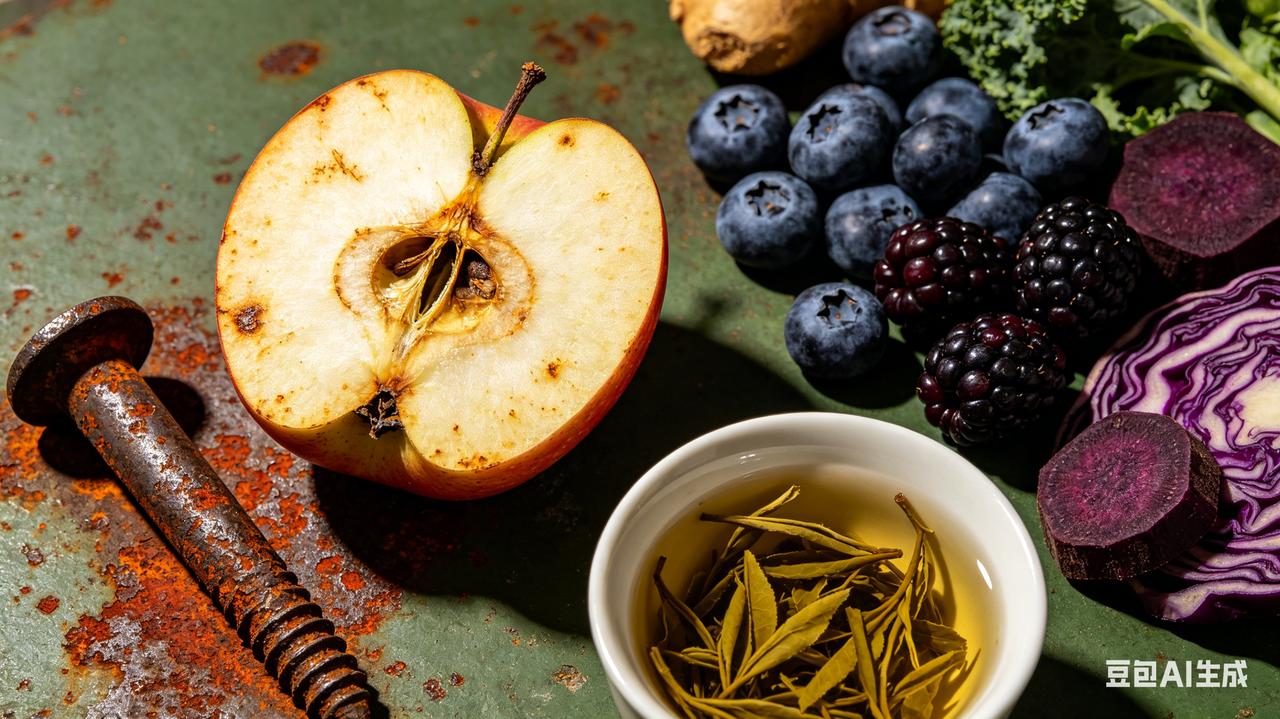 身体里的“生锈元凶”——自由基，不除它，吃再多补品也白搭
切开的苹果很快变褐，铁