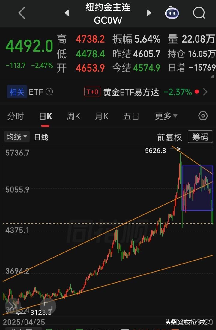 纽约金4423会破吗？4300下方可上车吗？5626会是近十年来的头部吗？
本周