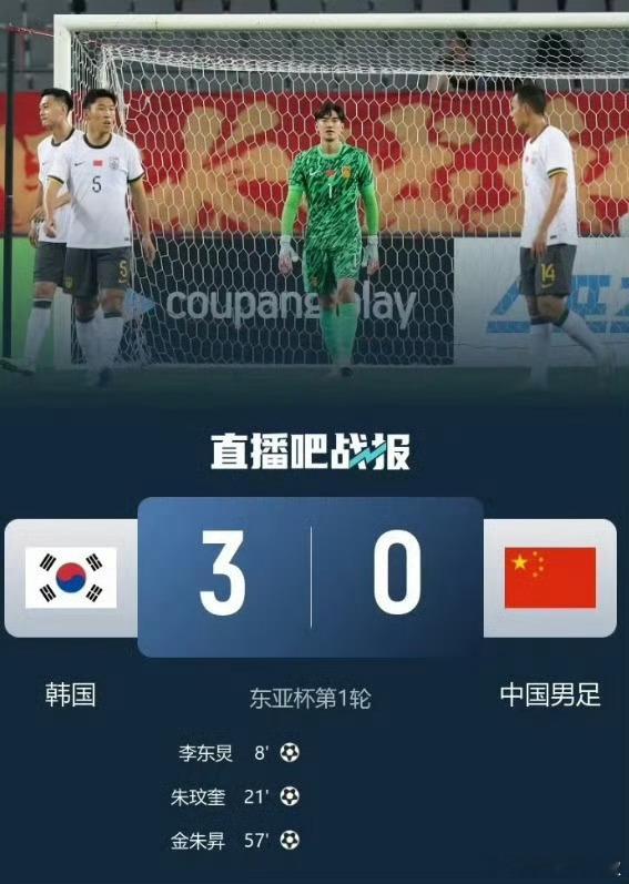 国足是东方巨龙身上的一颗痔疮。国足0比3韩国 ​​​