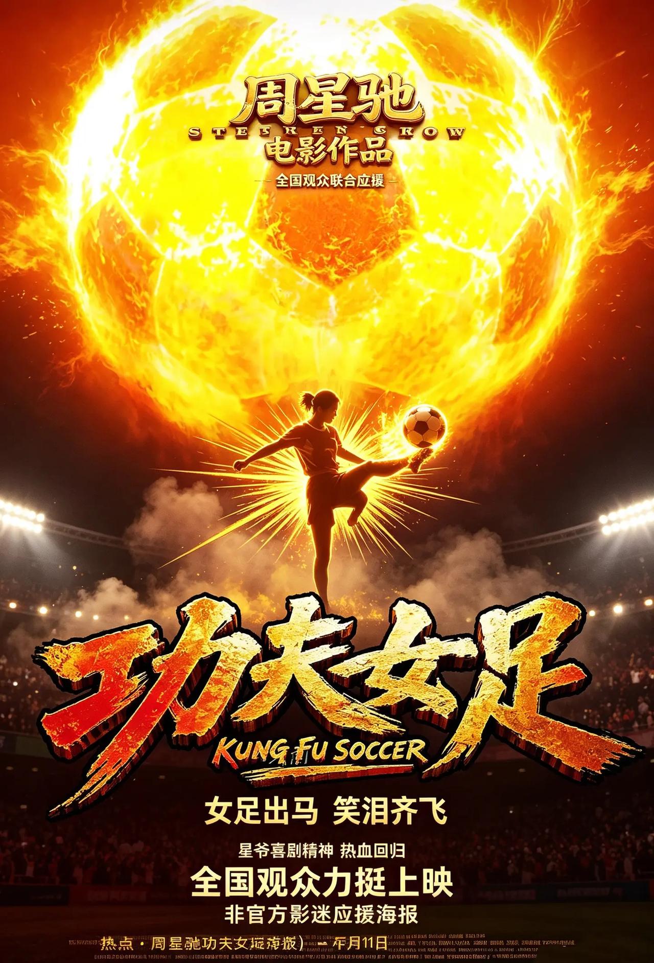 支持星爷《功夫女足》电影上映。功夫女足即将上映，看看有多少人支持星爷功夫女足 周