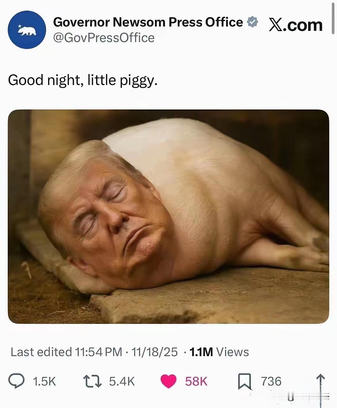 据说这是美国一个州长发出来的图片，真是让人不可思议，如此丑化一个国家的总统，这个