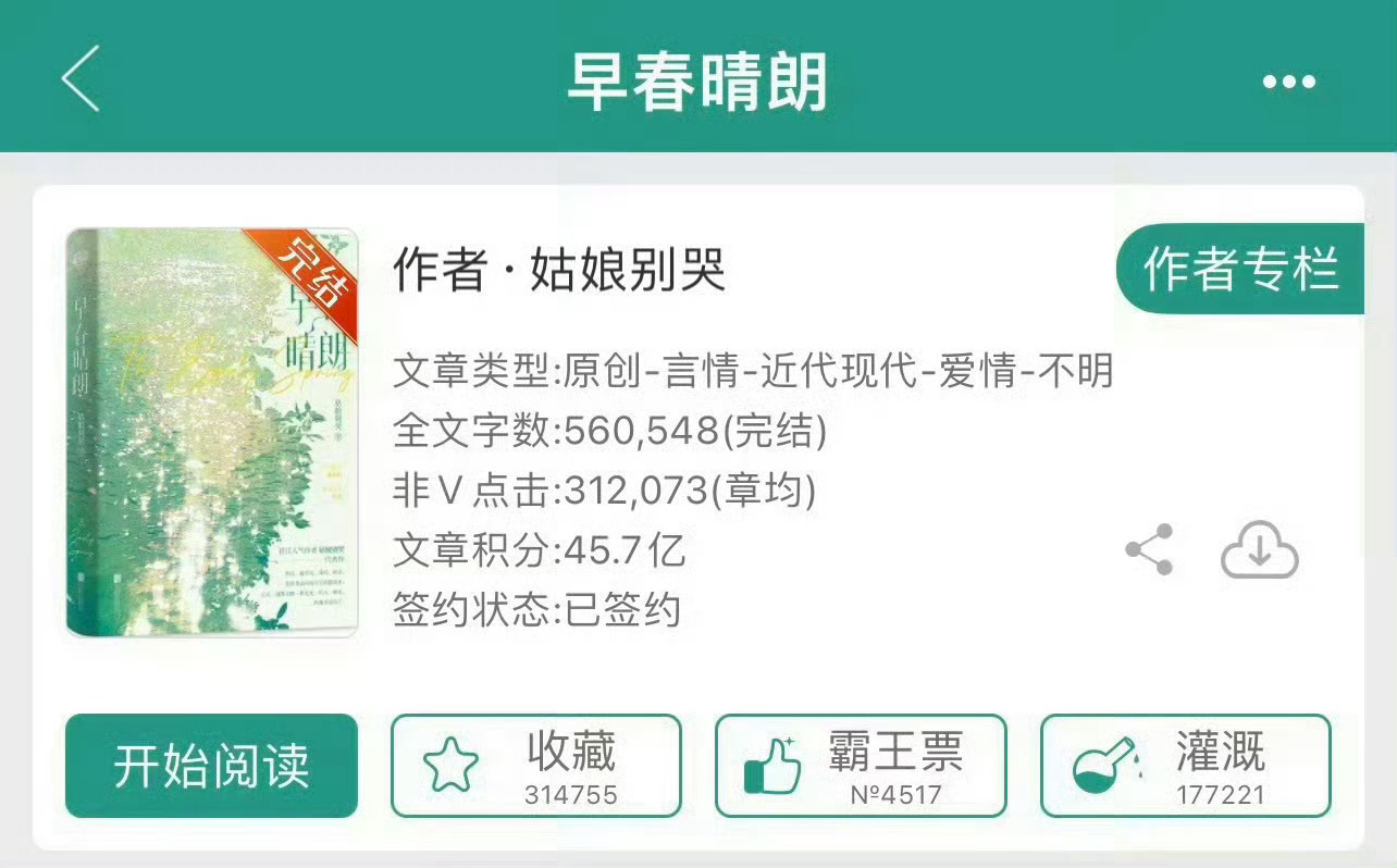 小说推荐：《早春晴朗》 作者:姑娘别哭简评：努力坚韧职场小白vs高高在上毒舌上司