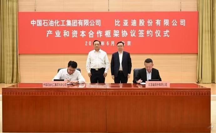 比亚迪携手中国石化深化战略合作 哇塞，好惊喜呀🥳！6月3日比亚迪和中石化在北京