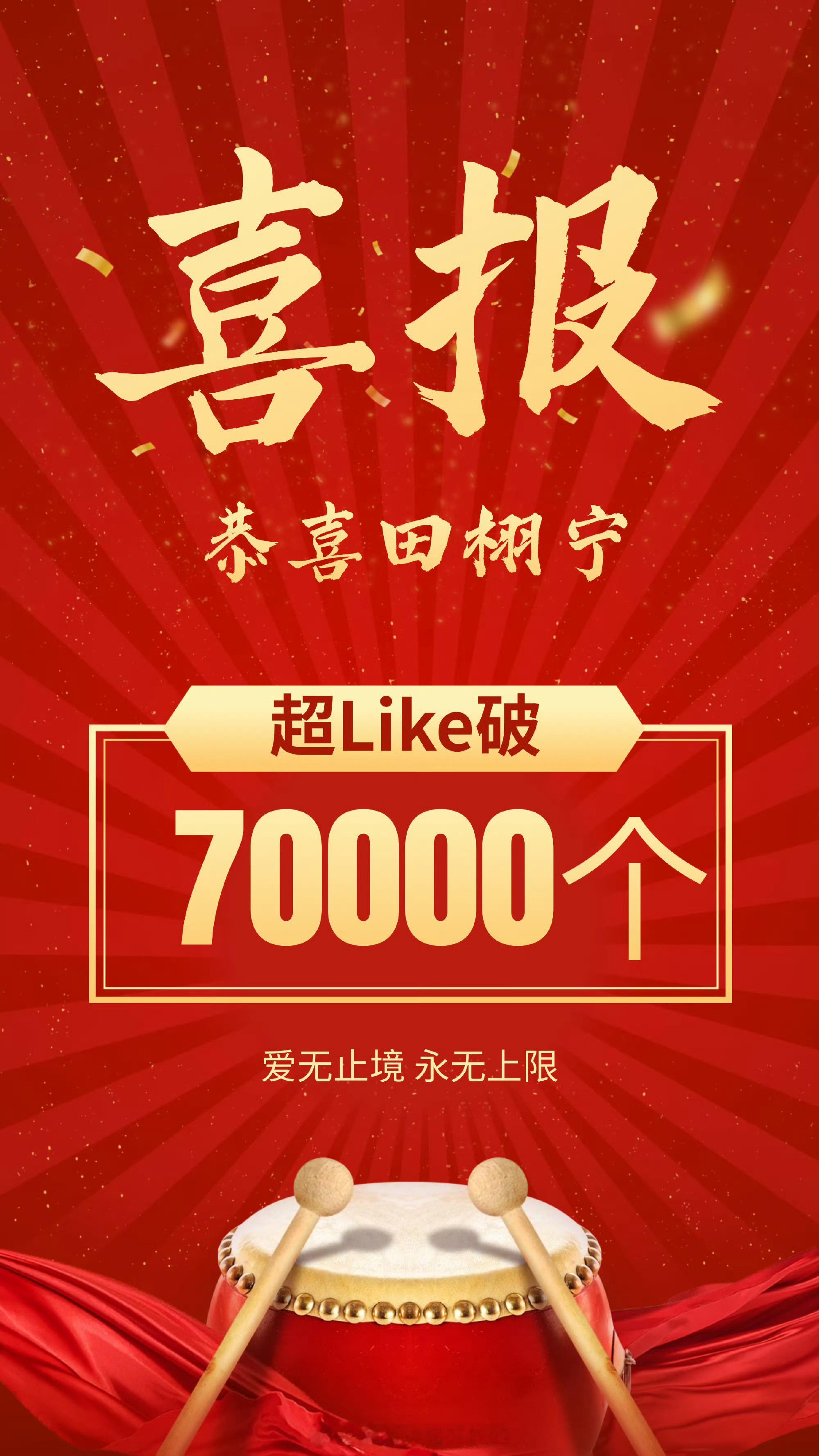 田栩宁超话超Like破70000了‼️ ​​这个涨幅就问还有谁？柠檬水怎么做到五