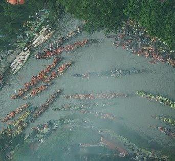 广州端午堵船了百舟竞技庆端午 西安·华严寺