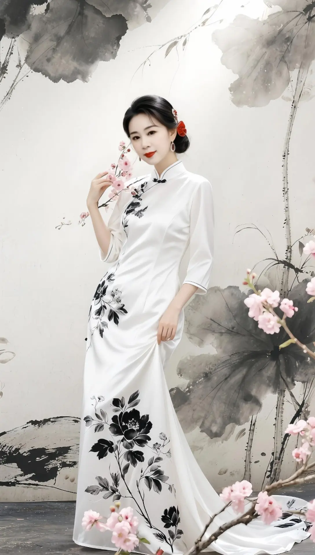 AI旗袍花影照 随变ai随便玩