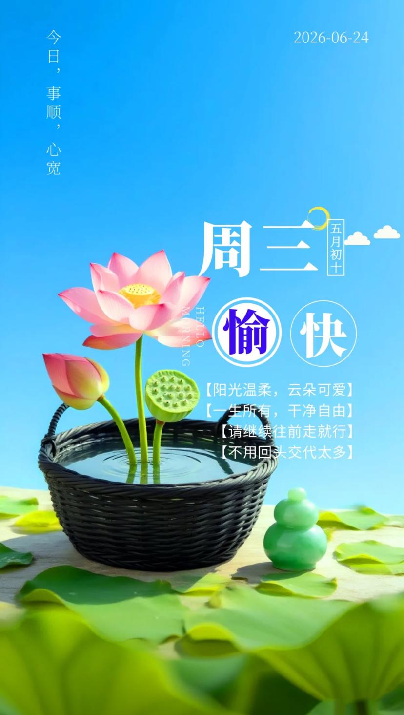 夏晨问安，清风捎去心头念，仲夏送来事事安。
2026./06.24.
[微风][