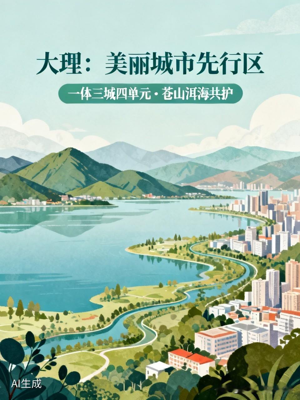 大理入选全国第一批美丽城市先行区建设名单，实至名归！它立足“一体三城四单元”格局