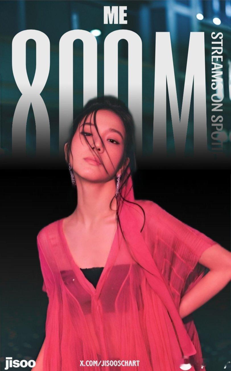 JISOO 的《ME》现已在 Spotify 上超过 8 亿次播放。这是她首位达