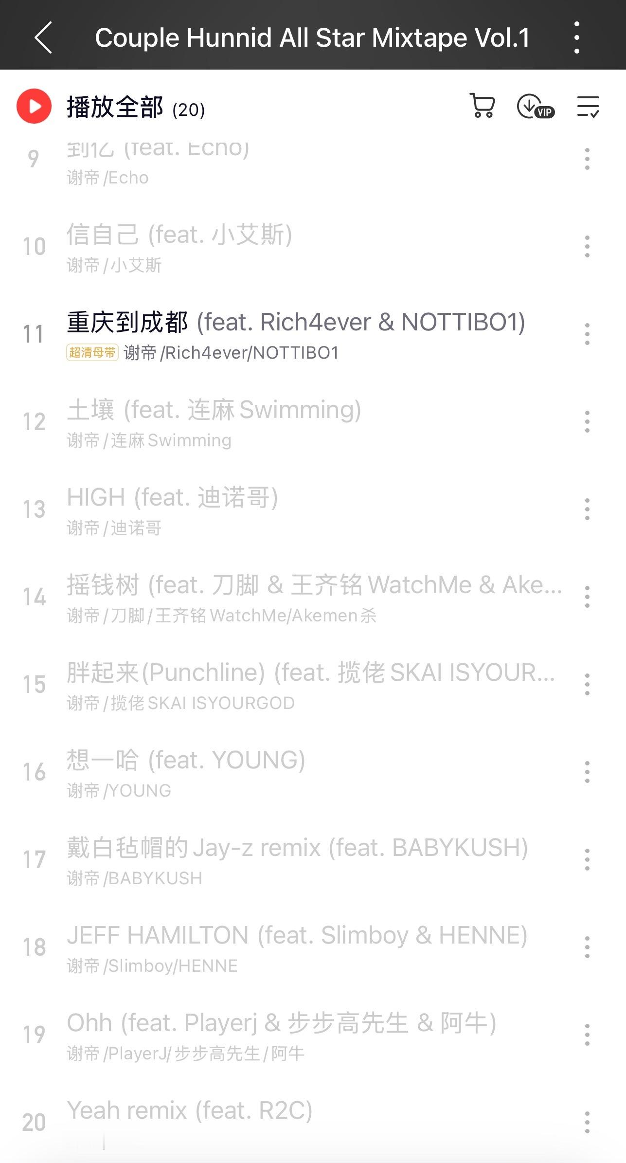 谢帝新Mixtape阵容公布🔥除了大量知名Rapper外，还有大量新人！谢老板