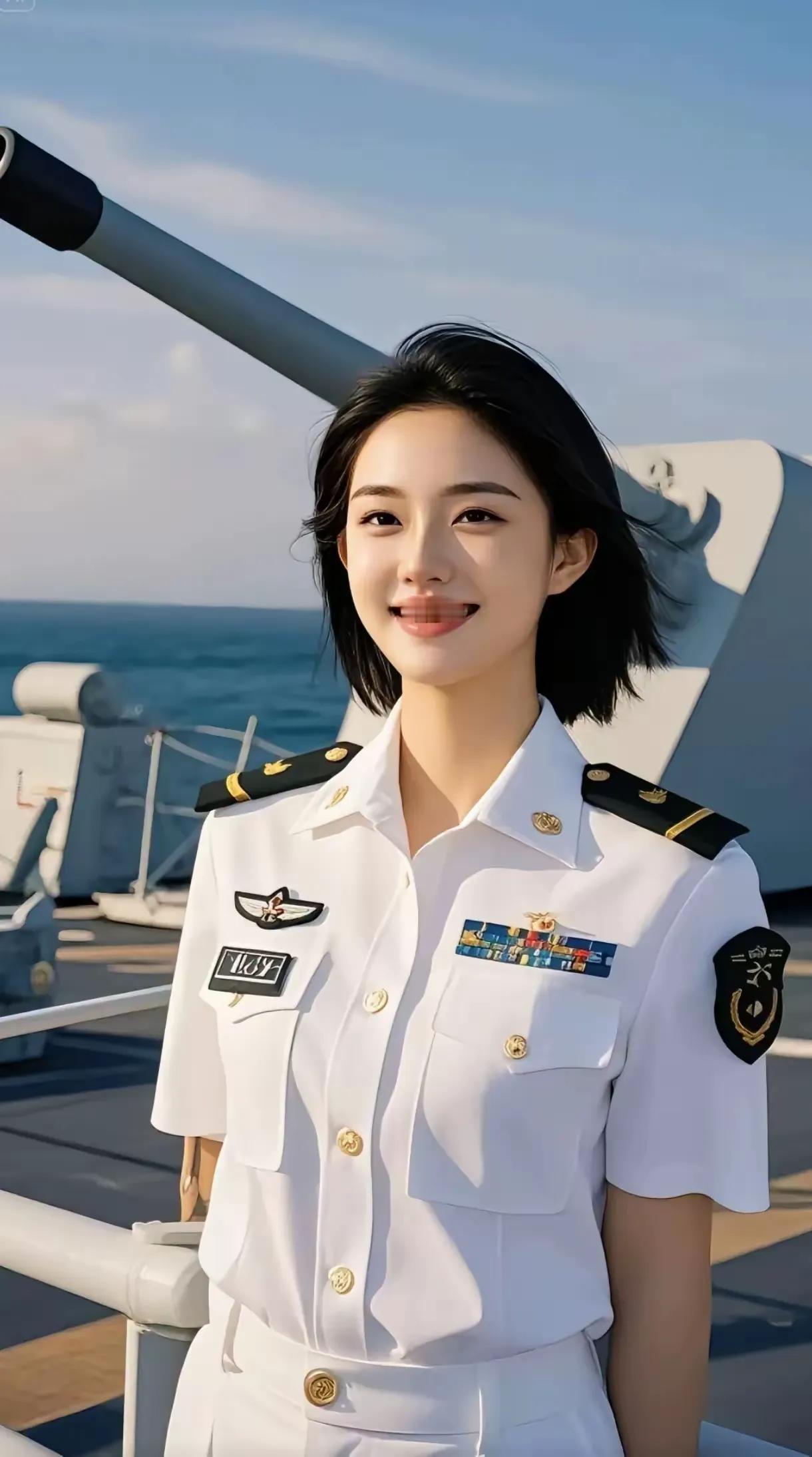 军中玫瑰
海军小姐姐的迷人微笑，舰艇上的英姿飒爽！ 这娘们太漂亮了！太能吸引人了
