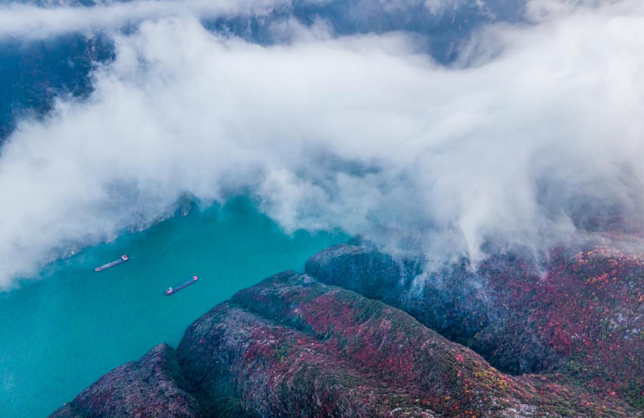 三峡红无人机拍摄 治愈系风景 大好河山一起打卡 自然风光分享