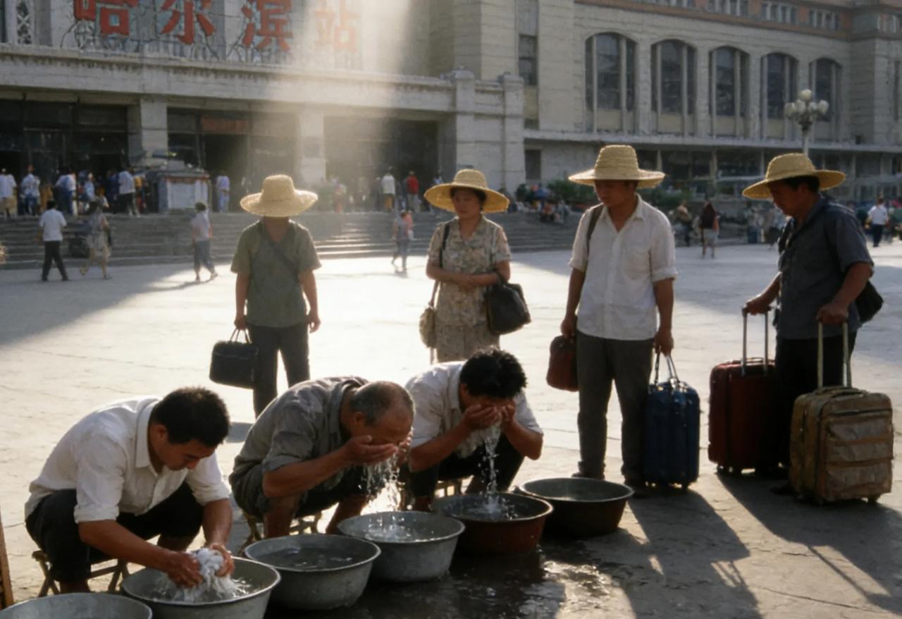 网友诸君还记得八十年代有很多大城市，火车站前都有卖洗脸水的吗？

昨天营口的张总