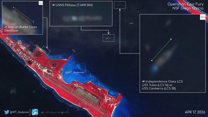 美国再次准备对伊朗发动下一次打击，并再次以谈判作为伪装。迭戈加西亚基地的最新卫星