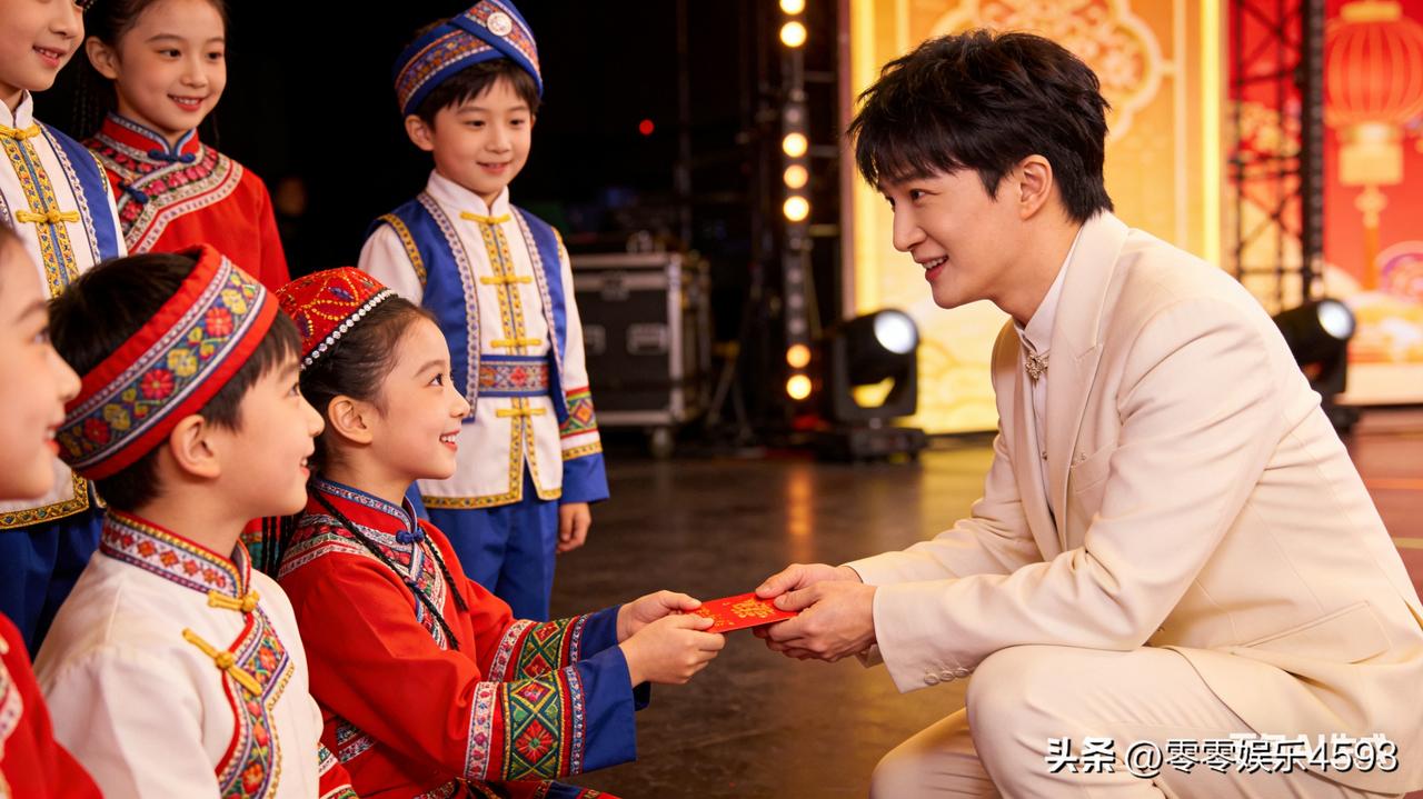 春晚后台的这一幕太戳人了！周深在排练结束后，特意自发给 56 位伴舞小朋友每人发