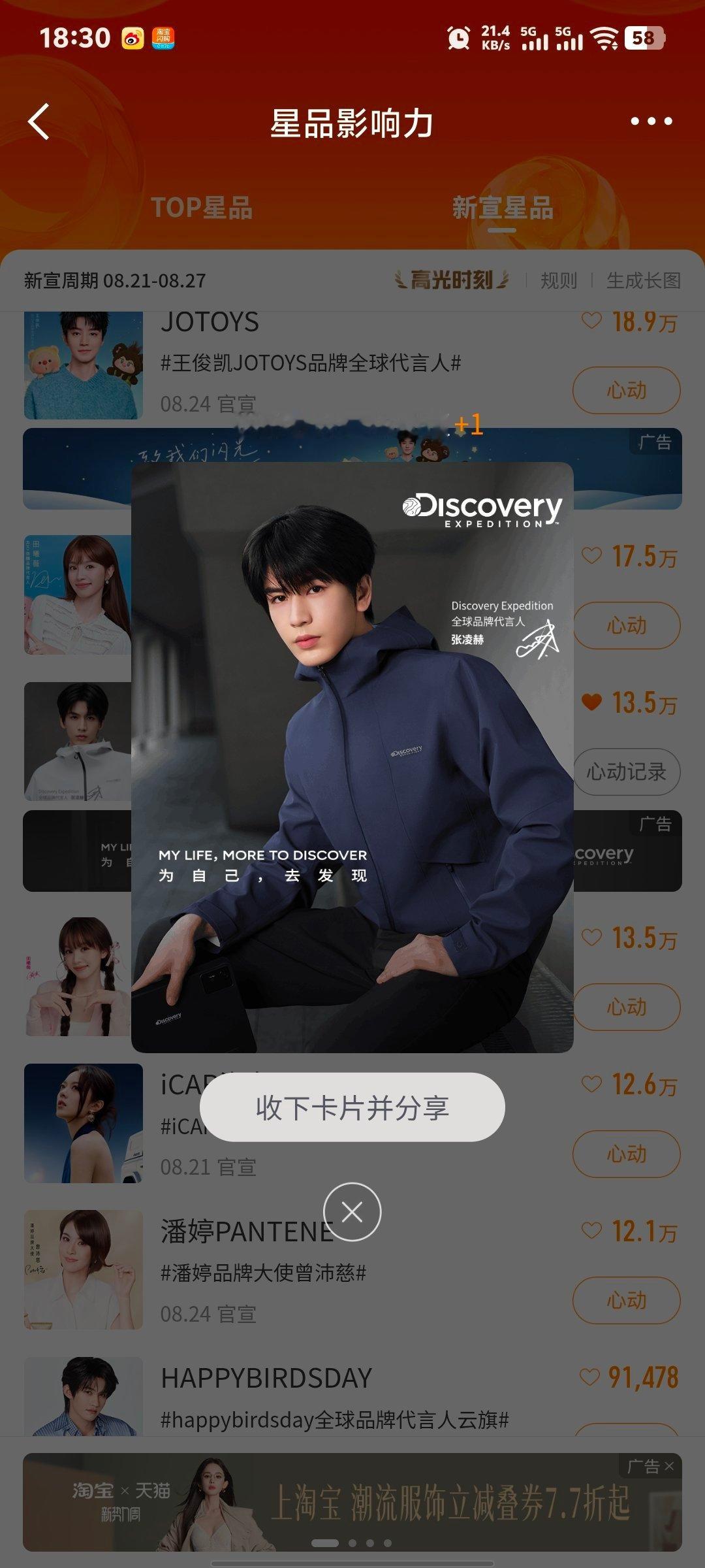 张凌赫慕容清峄⎮张凌赫discovery全球品牌代言人1️⃣【星品影响力】dis