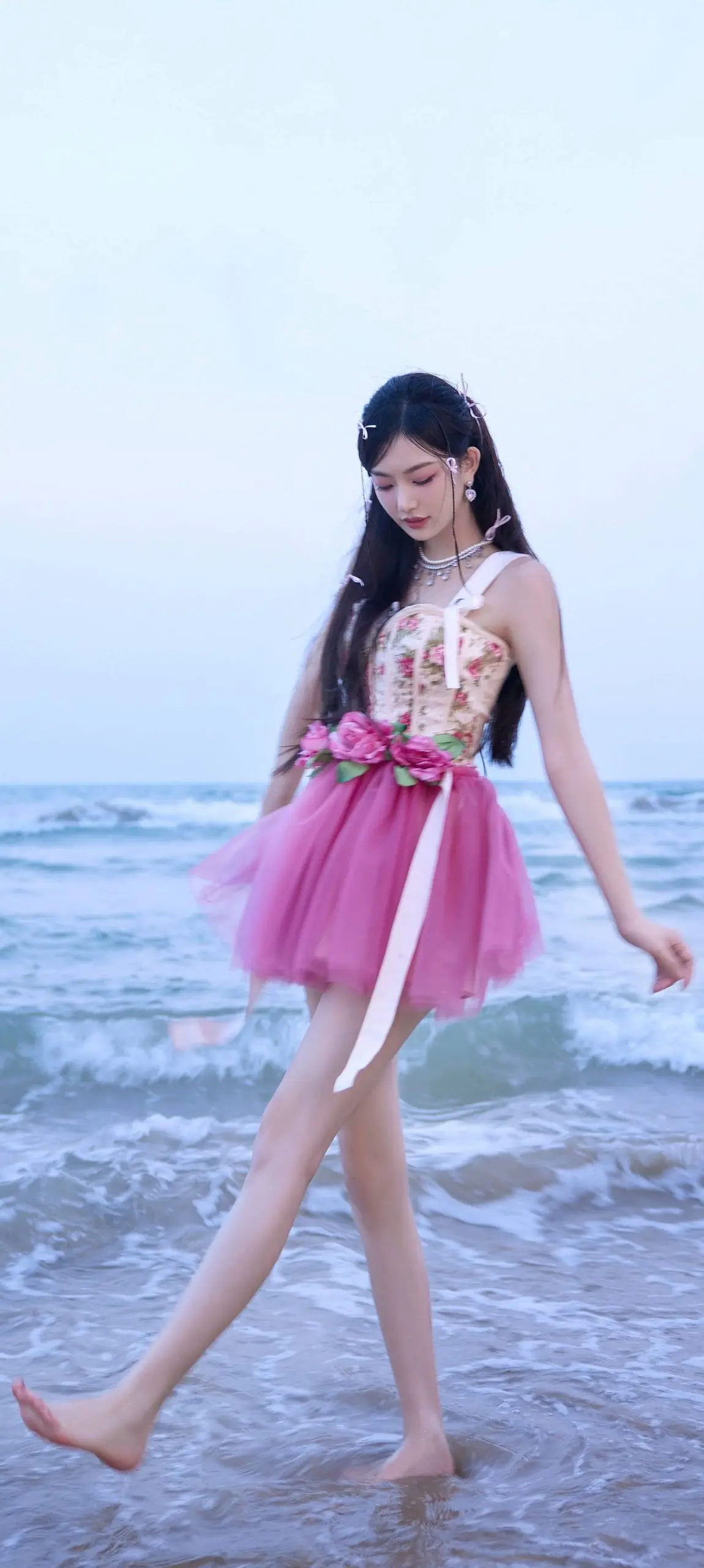 孔雪儿 海边大长腿