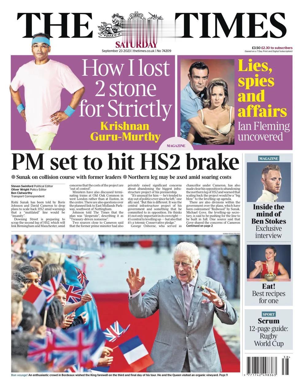 #李文读报# 《泰晤士报》报道，英国首相苏纳克正考虑取消高铁项目的第二阶段工程，