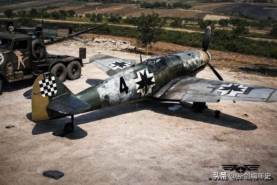 克罗地亚空军的一架Bf-109G战斗机。1945年4月，飞行员弗拉基米尔·桑特纳