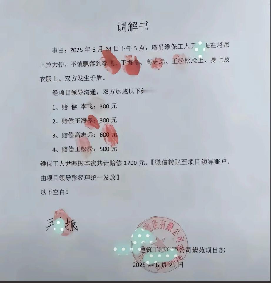 一样受到大粪攻击，凭什么赔偿款高志远比李飞多一半？