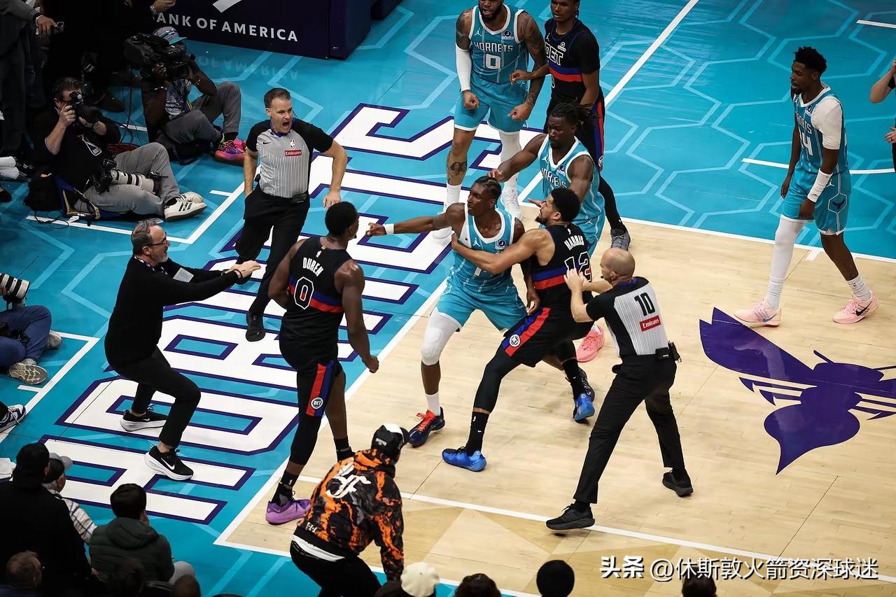 活塞与黄蜂的比赛，大概率会在面临多人禁赛，斯图尔特应该会最少被禁赛20场。不得不