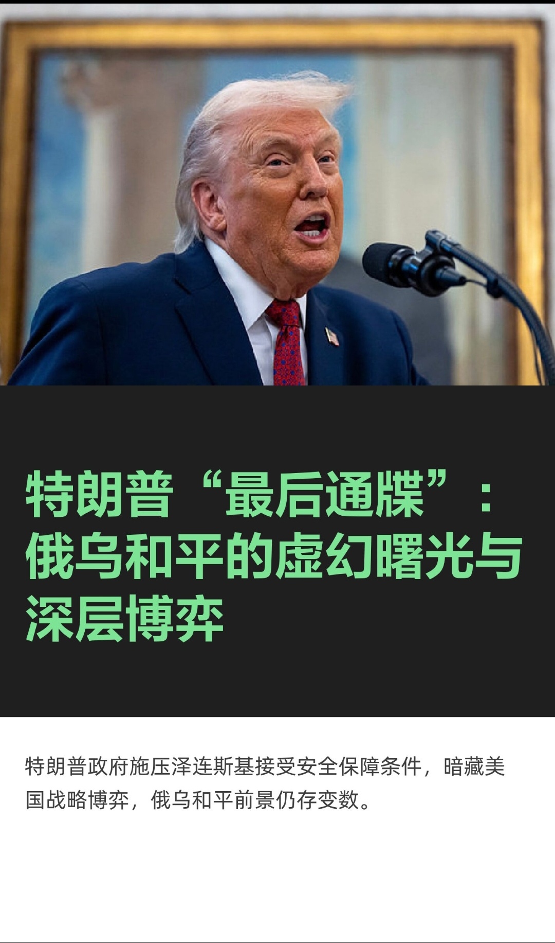 ｜ 当地时间12月14 - 15日，泽连斯基在柏林与美国特使及欧洲领导人磋商后，