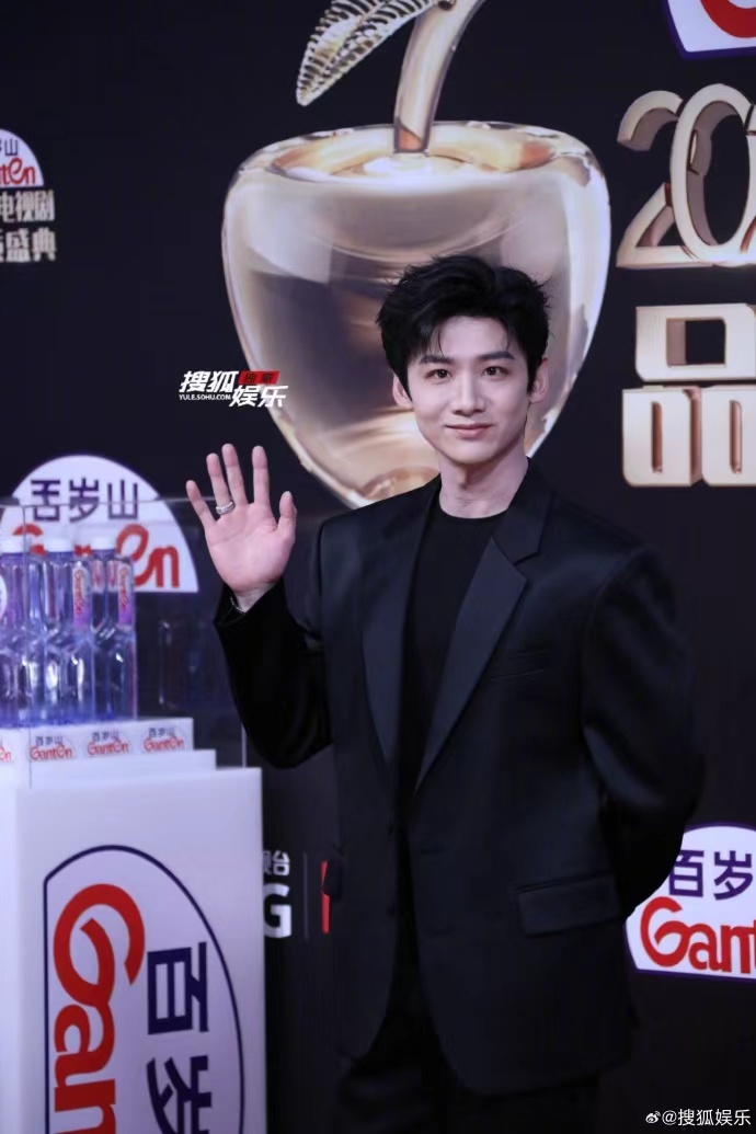 白敬亭品质盛典红毯生图 白敬亭品质盛典红毯生图，白敬亭一身黑西装亮相电视剧品质盛