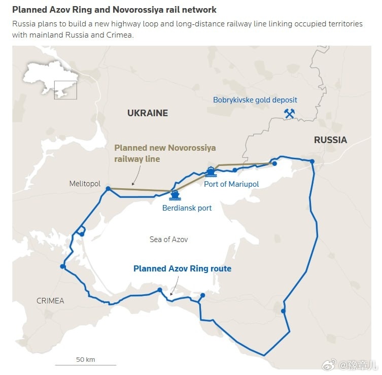 俄罗斯正在建设“亚速环线”，加强对南方的控制，- 路透社莫斯科正积极投资亚速海周
