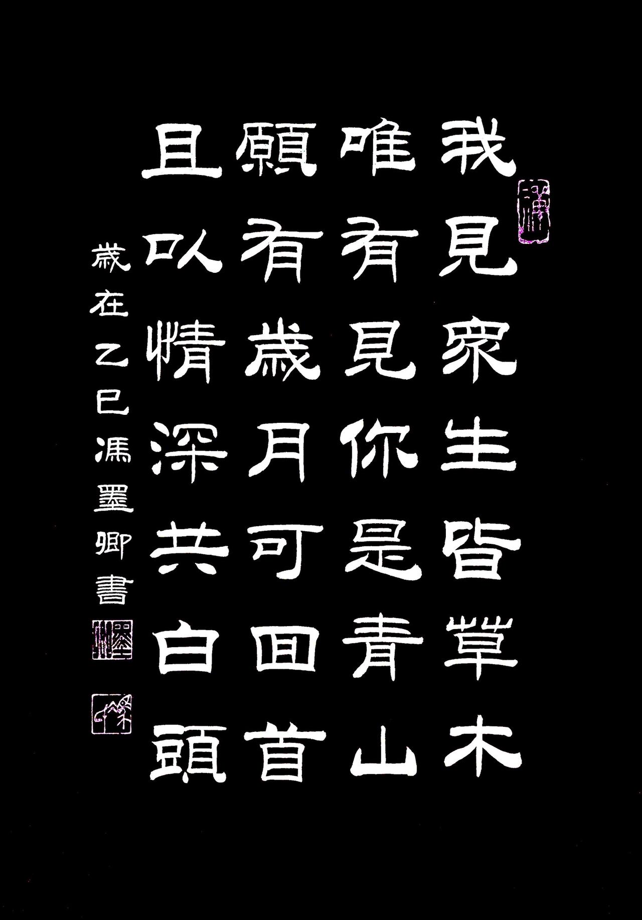 我见众生皆草木，唯有见你是青山。愿有岁月可回首，且以情深共白头。写字是一种乐趣 