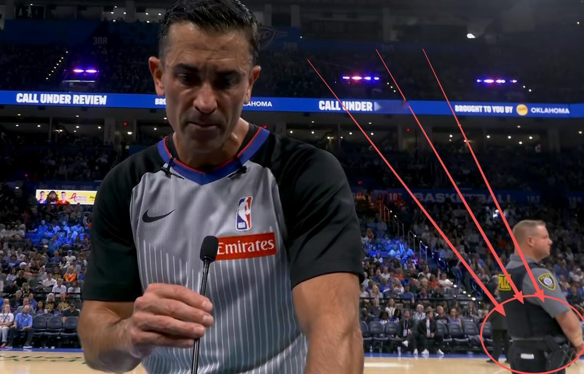 NBA的赛场保安，都是带着真理执勤的吗？
看火箭与雷霆的常规赛揭幕战，现场教练挑