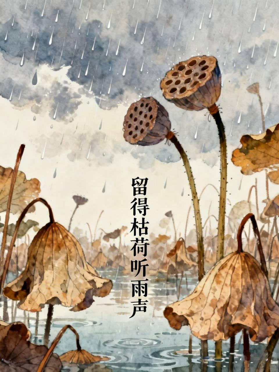 秋日到来，荷花已残。残荷亦有残荷之美。古诗词中亦有许多吟诵残荷的经典篇章……
