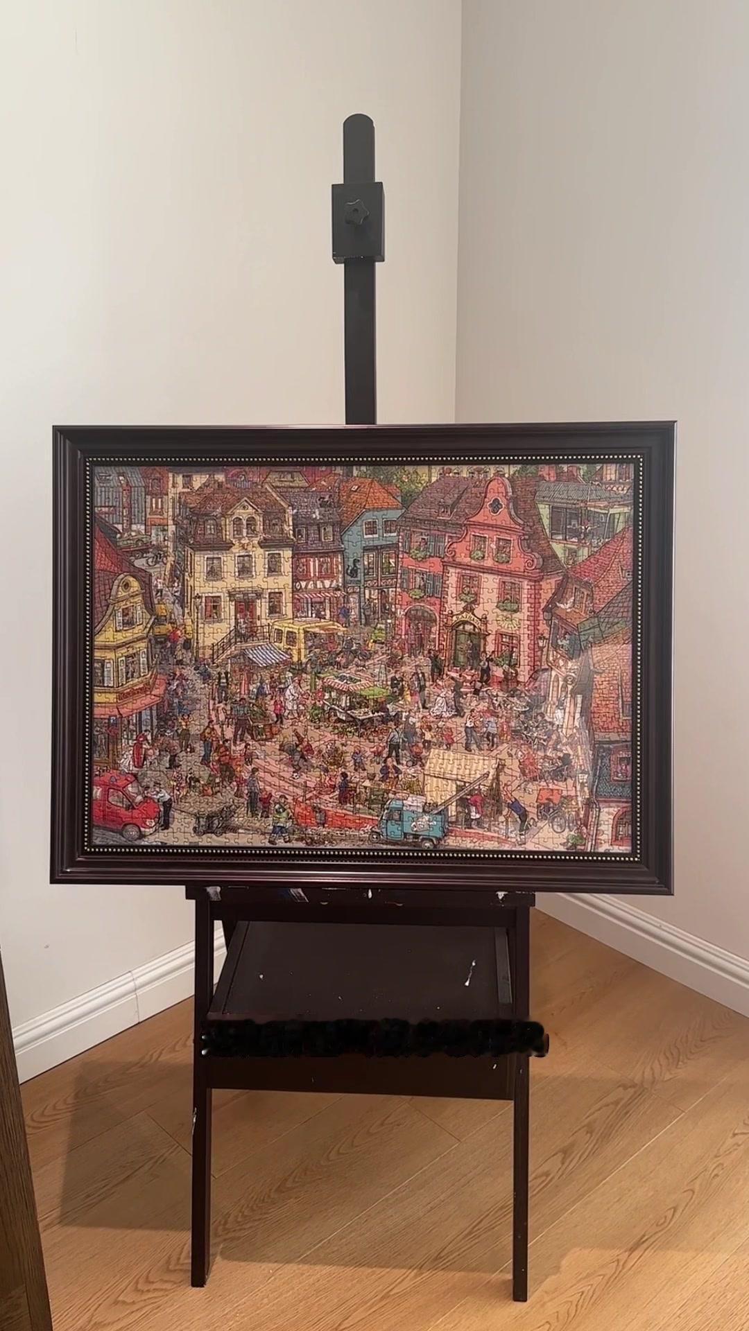 🧩1000块拼图《小镇市场》怎么拼？跟着步骤来超简单！套装里有拼图和1:1图纸