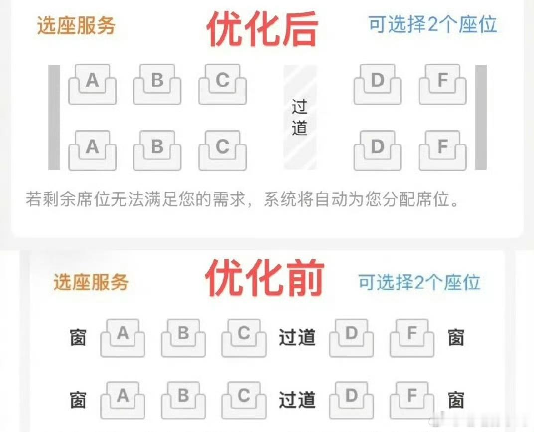 我还以为是取消了，原来是优化，这个非常可以，很适合我们喜欢坐靠窗但是又不想面壁的